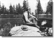 John Muir contemplating the Great Outdoors in 1902